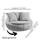 Poltrona Redonda Giratória Confortável Almofada Preto Cloe