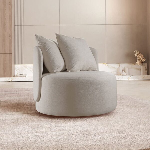 Poltrona Redonda Orgânica Moon Yescasa Cinza