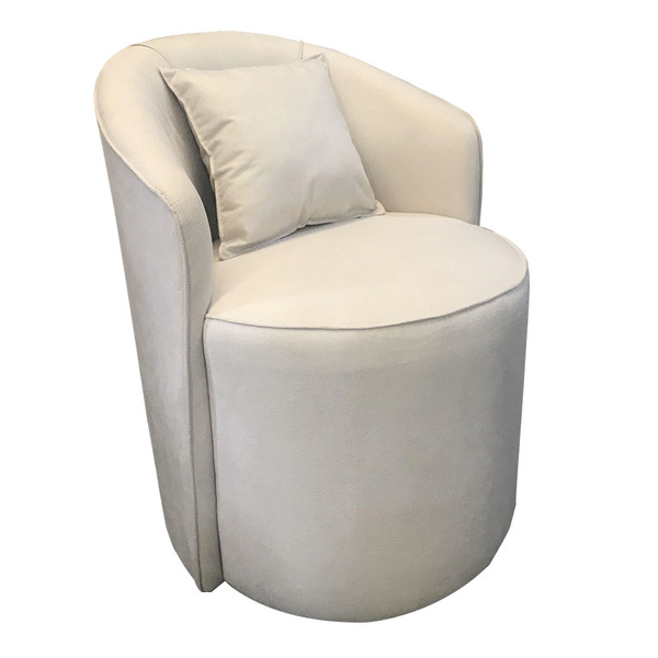 Poltrona Redonda Serena Suede Base Fixa C05 - D'rossi - Bege | Leroy Merlin