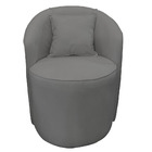 Poltrona Redonda Serena Suede Base Fixa C05 - D'rossi - Cinza