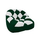 Poltrona Redonda Tipo Puff Dama Suede Verde E Branco - D'rossi