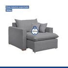 Poltrona Retrátil 100cm Barcelona Linho  Cinza