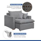 Poltrona Retrátil 100cm Barcelona Linho  Cinza