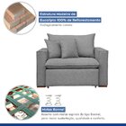 Poltrona Retrátil 100cm Barcelona Linho  Cinza