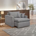 Poltrona Retrátil 100cm Barcelona Linho  Cinza