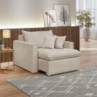 Poltrona Retrátil 100cm Barcelona Linho  Cru