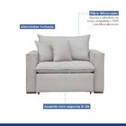 Poltrona Retrátil 100cm Barcelona Linho  Gelo