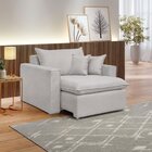 Poltrona Retrátil 100cm Barcelona Linho Yescasa Gelo