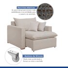 Poltrona Retrátil 100cm Barcelona Veludo   Bege Claro