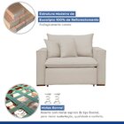 Poltrona Retrátil 100cm Barcelona Veludo   Bege Claro