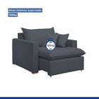 Poltrona Retrátil 100cm Barcelona Veludo  Cinza