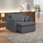 Poltrona Retrátil 100cm Barcelona Veludo  Cinza