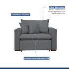 Poltrona Retrátil 100cm Barcelona Veludo  Cinza