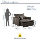 Poltrona Retrátil 100cm Barcelona Veludo  Marrom