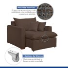 Poltrona Retrátil 100cm Barcelona Veludo  Marrom