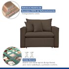 Poltrona Retrátil 100cm Barcelona Veludo  Marrom