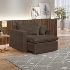 Poltrona Retrátil 100cm Barcelona Veludo  Marrom