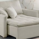 Poltrona Retrátil 100cm Barcelona Veludo Yescasa Bege Claro