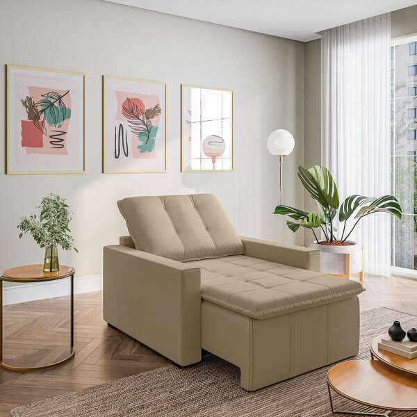 Poltrona Retrátil Com Braço Reto Palmeira Cabecasa Madeiraori