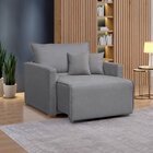 Poltrona Retrátil E Reclinável 110cm Júlia Linho  Linho/cinza