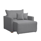 Poltrona Retrátil E Reclinável 110cm Júlia Linho  Linho/cinza