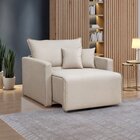 Poltrona Retrátil E Reclinável 110cm Júlia Linho  Linho/cru