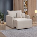 Poltrona Retrátil E Reclinável 110cm Júlia Veludo   Veludo/be