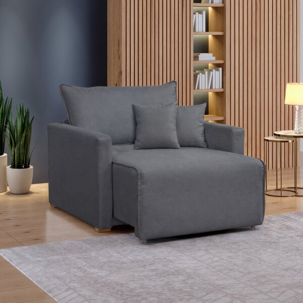 Poltrona Retrátil E Reclinável 110cm Júlia Veludo  Veludo/cin