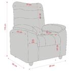 Poltrona Retrátil E Reclinável 88cm Com Pés Multimóveis Cr452