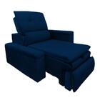 Poltrona Retrátil Reclinável Veludo Azul