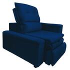 Poltrona Retrátil Reclinável Veludo Azul