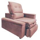 Poltrona Retrátil Reclinável Veludo Rose
