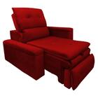 Poltrona Retrátil Reclinável Veludo Vermelho