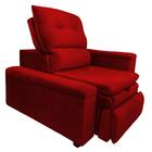 Poltrona Retrátil Reclinável Veludo Vermelho