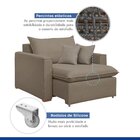 Poltrona Retrátil Veludo Bege Escuro 100cm Barcelona  Bege Es