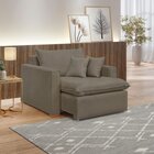 Poltrona Retrátil Veludo Bege Escuro 100cm Barcelona  Bege Es