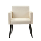 Poltrona Retrô Luca Em Tecido Suede Pés Palito Madeira - Bege