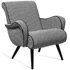 Poltrona Retrô Vichy Preto E Branco