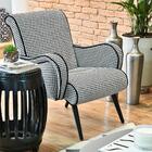 Poltrona Retrô Vichy Preto E Branco