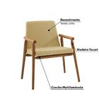 Poltrona Rodrigues Com Tecido Linho - Amarelo