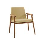 Poltrona Rodrigues Com Tecido Linho - Amarelo