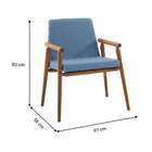 Poltrona Rodrigues Pé Palito Linho Azul Jeans