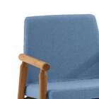 Poltrona Rodrigues Pé Palito Linho Azul Jeans