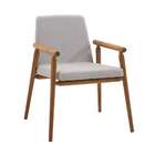 Poltrona Rodrigues Pé Palito Linho Cinza