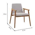 Poltrona Rodrigues Pé Palito Linho Cinza