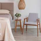 Poltrona Rodrigues Pé Palito Linho Cinza