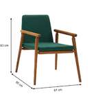 Poltrona Rodrigues Pé Palito Linho Verde Militar