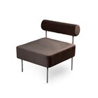 Poltrona Rolinho Veludo Linee Marrom