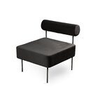 Poltrona Rolinho Veludo Linee Preto