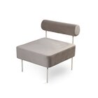 Poltrona Rolinho Veludo Linee Taupe